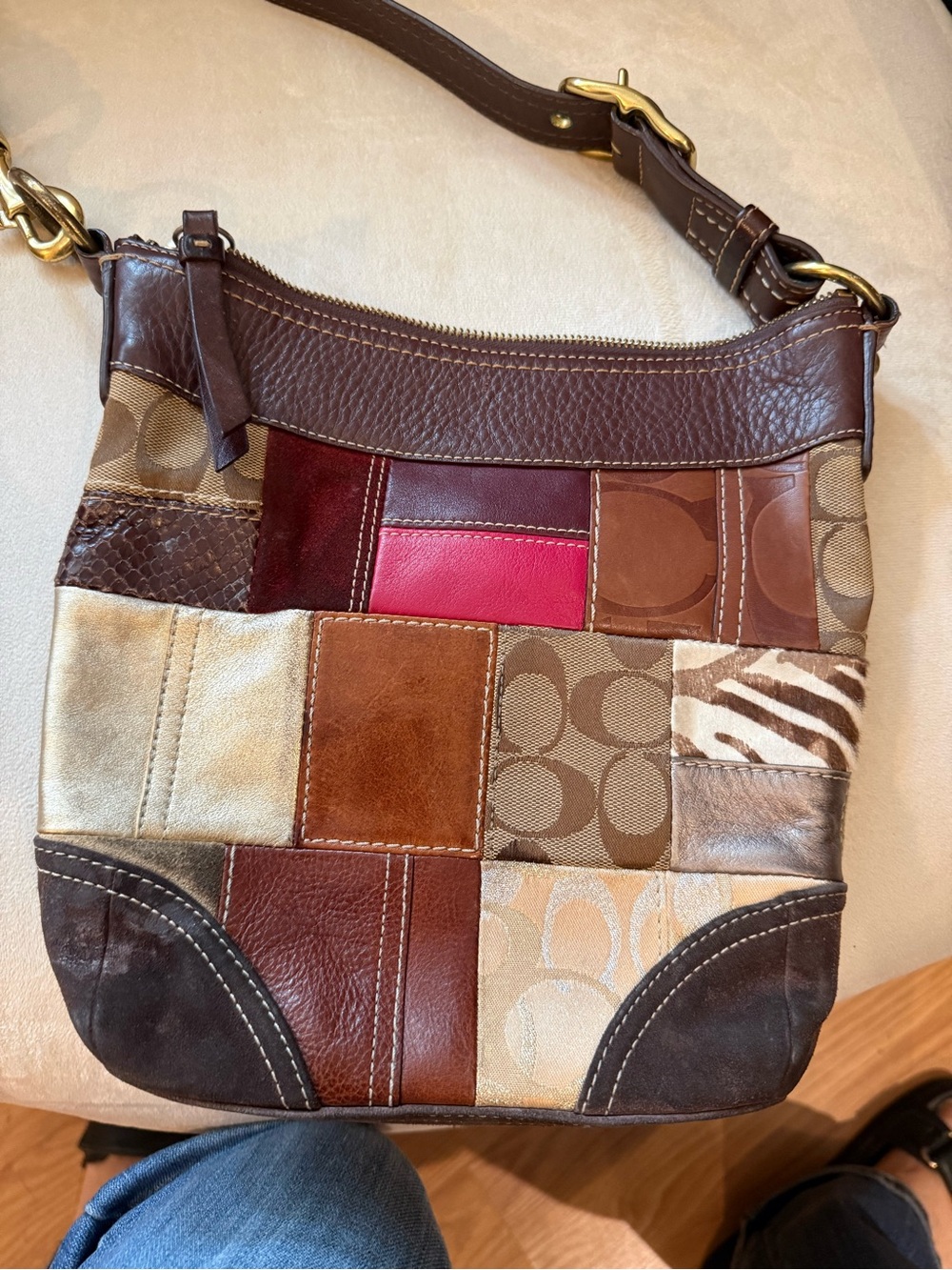 "Vintage Y2K Coach Limited Edition Holiday Patchwork Crossbody Bag 10435"